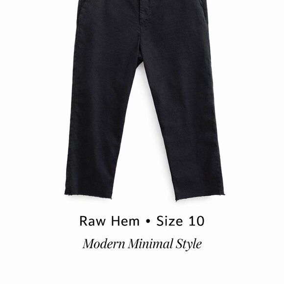 Frank & Eileen Women’s Cropped Pants – Size 10 – Dark Gray/Black Raw Hem Modern - Picture 2 of 11